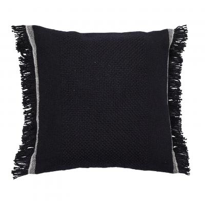 Logan & Mason Piper Black Hand Woven Textured Artisan Cushion | 50x50cm | Black